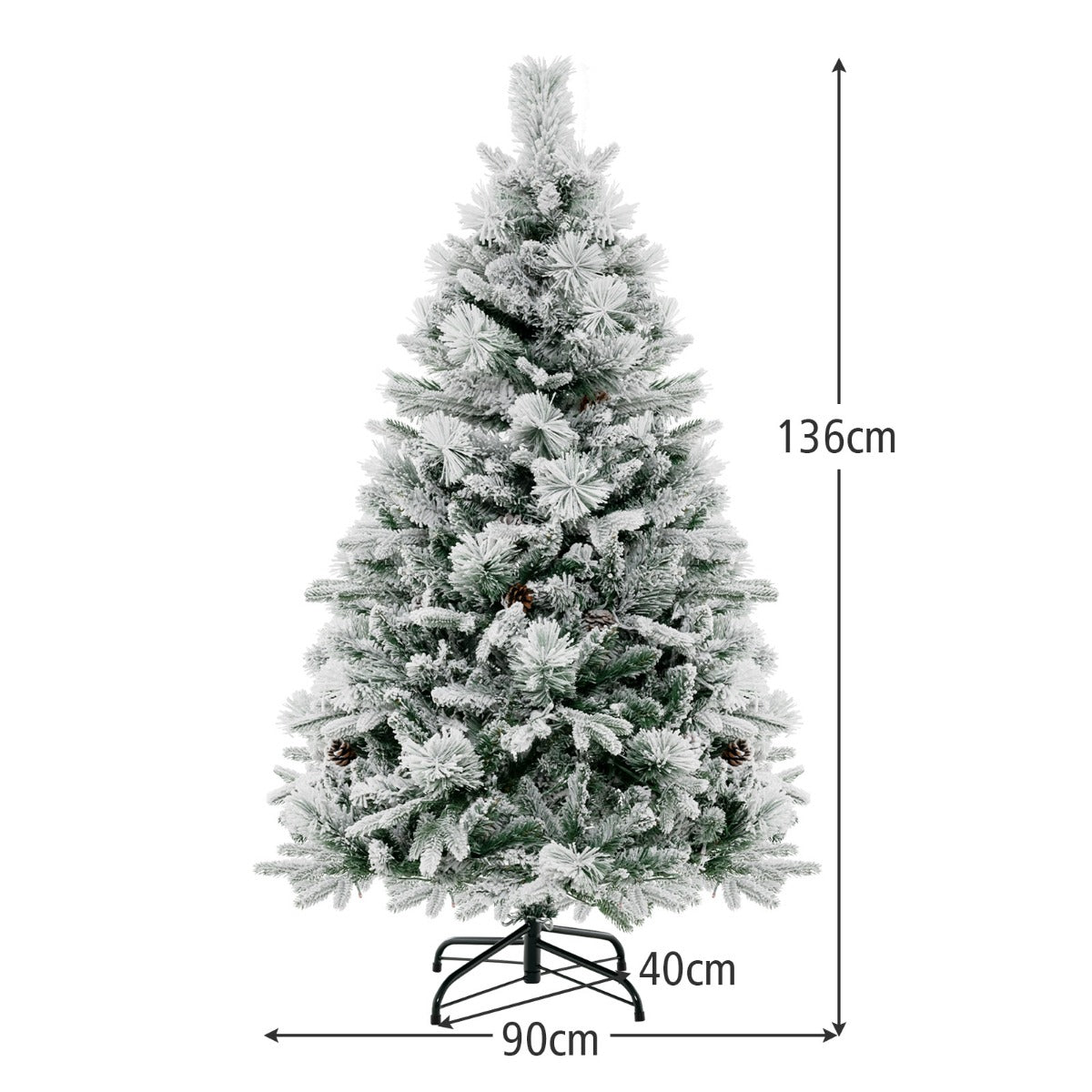 LIVSK Kunstkerstboom met Verlichting - 160 LEDlampjes - 8 Lichtmodi - 472 Takpunten - 136 cm - Groen
