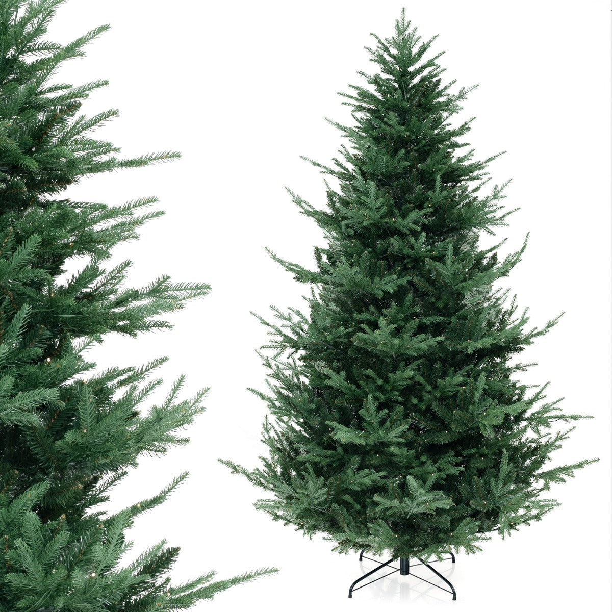 Livsk costway kunstkerstboom van 240 cm 1480 takken 450 warmwitte leds vooraf verlichte decoratieboom 1 1