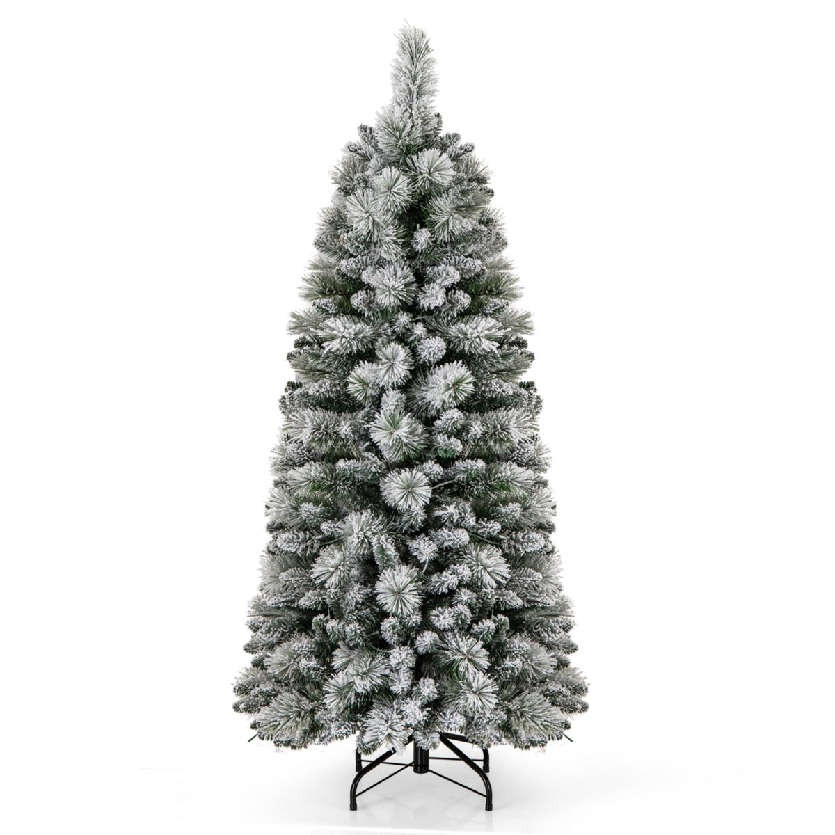 Livsk costway kunstmatige dennenboom met led lampjes en opblaasbare kerstmanbeer opvouwbare kerstboom in warm wit en opblaasbare kerstboom