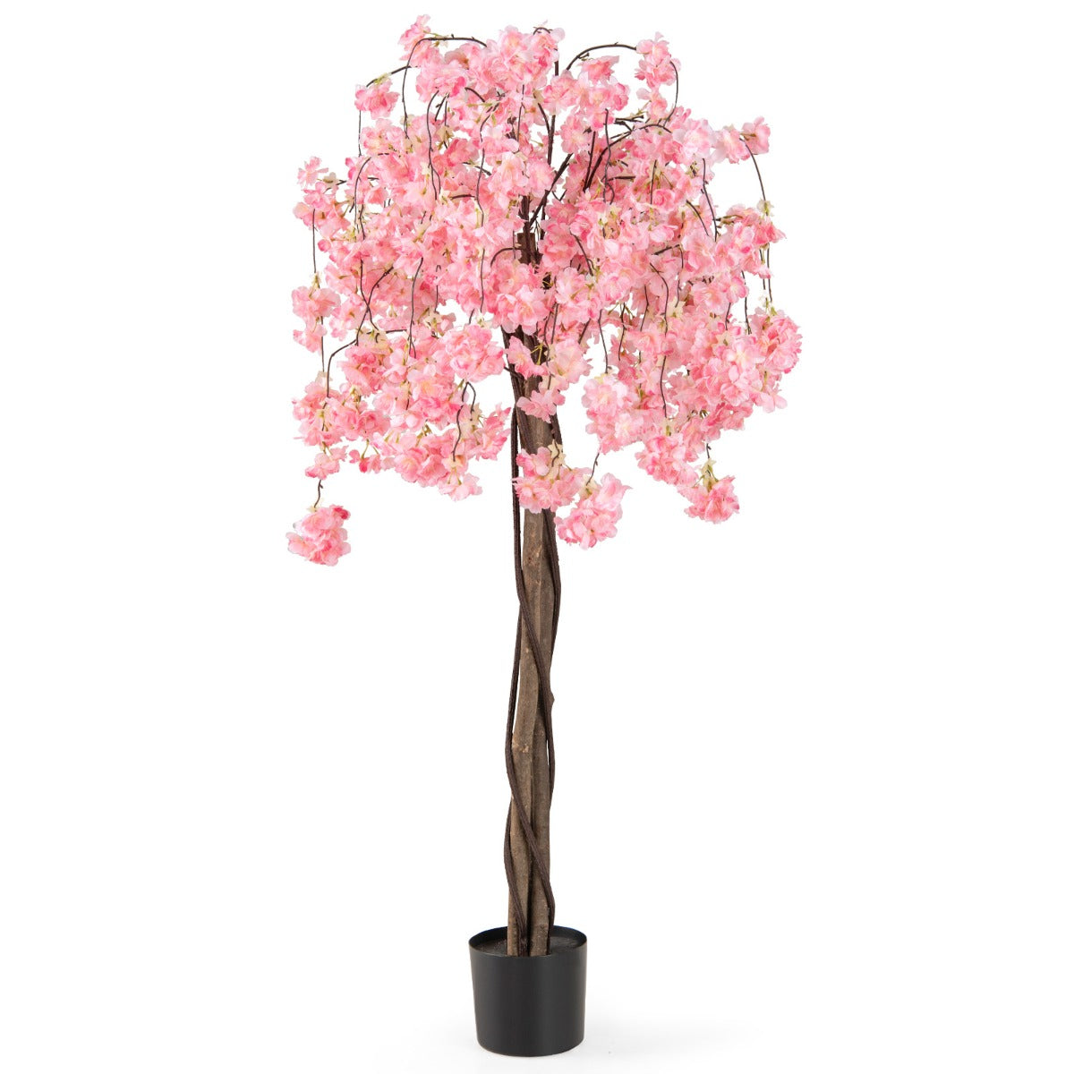 LIVSK Kunstmatige Kersenbloesemboom - Hoogte 163 cm - Realistische Houten Stammen - Onderhoudsvrij - Inclusief Pot - Roze