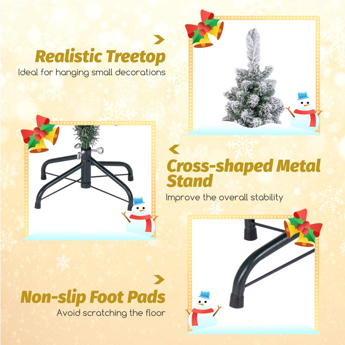 LIVSK Kunstkerstboom 150 cm - Met Sneeuw - 328 Dichte Takpunten - Brandvertragend PVC - Stabiele Metalen Stand - Groen
