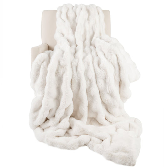 Livsk costway kunstmatige konijnenbontdeken dikke dubbelzijdige sprei imitatiekonijnenbont fleece l