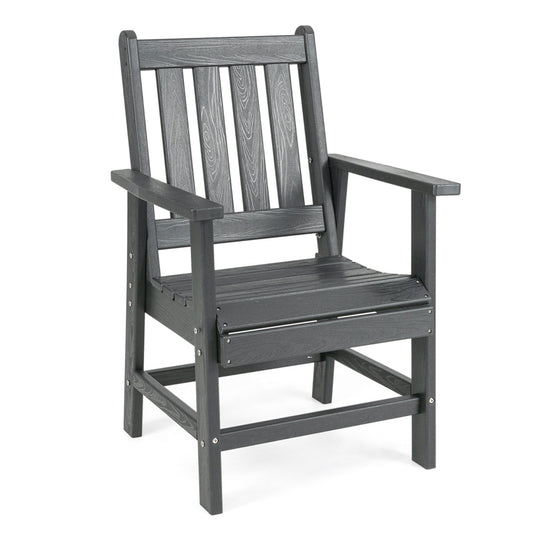 LIVSK Weerbestendige Tuinstoel - HDPE Materiaal - Hoge Rugleuning - Ergonomisch Ontwerp - Tot 150 kg - 61 x 61,5 x 95 cm - Grijs