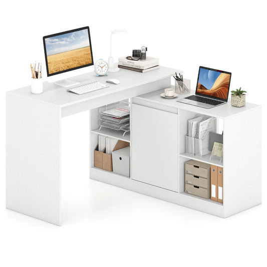 Livsk costway l vormig computerbureau modern laptopwerkstation en thuiskantoor bureau
