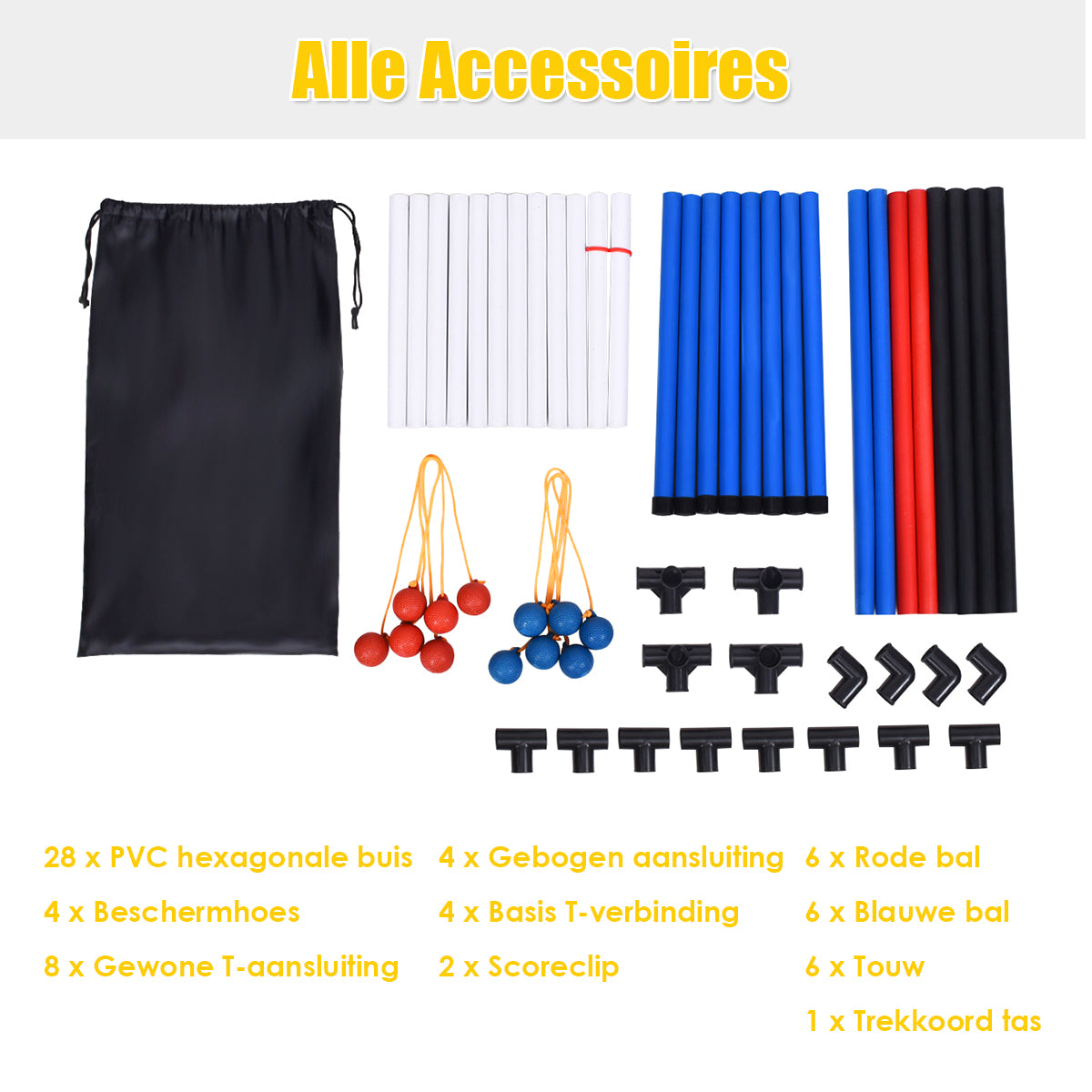 LIVSK Laddergolfset Binnen en Buiten - Voor 2 tot 4 Spelers - Duurzame PVC - Inclusief Draagtas - Veilig voor Kinderen - Wit