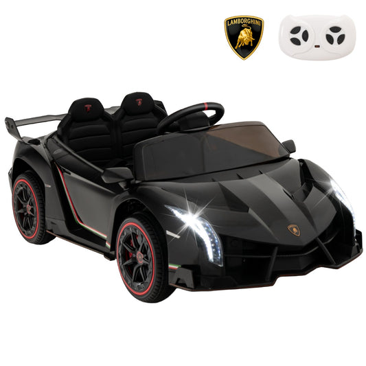 LIVSK Elektrische Lamborghini Kinderauto - 12V met Afstandsbediening - Dubbele Hydraulische Deuren - 4 Motoren - Zwart