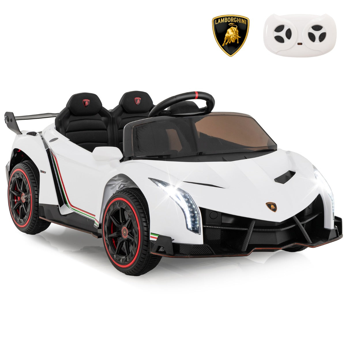LIVSK Elektrische Lamborghini Kinderauto - Afstandsbediening - 2 Besturingsstanden - Hydraulische Deuren - Veilig en Plezierig -