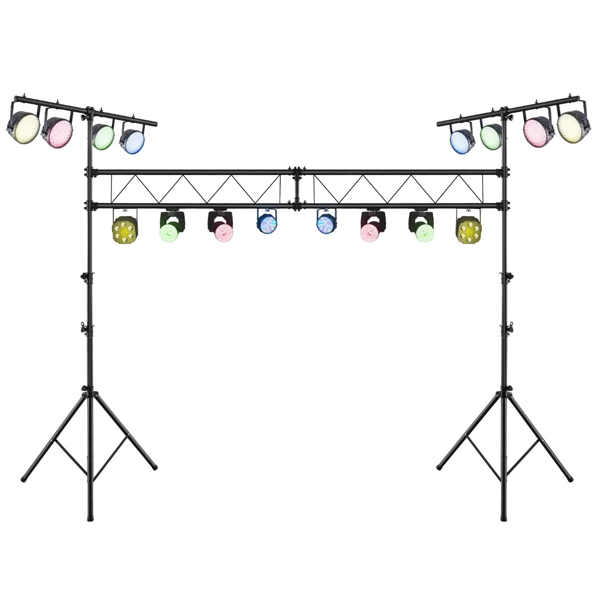 LIVSK Professionele Lichtstandaard - Hoogteverstelbaar 180-350 cm - 32 Bevestigingspunten - Draagbaar - Tot 100 kg - Zwart