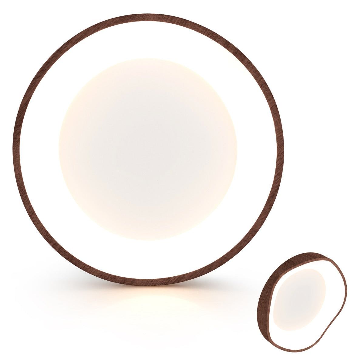 LIVSK LED-plafondlamp - 24 W - 3000 K Warm Licht - Imitatie Houtpatroon - Duurzaam en Energiezuinig - Bruin