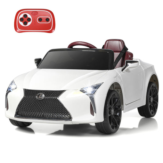 LIVSK Lexus LC500 Elektrische Auto voor Kinderen - Afstandsbediening - Ingebouwde Muziek - Vering - Tot 30 kg - Wit