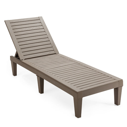 Livsk costway ligstoel tuin ligstoel met verstelbare rugleuning strand ligstoel ligstoel 190 x 575 x 29 cm bruin