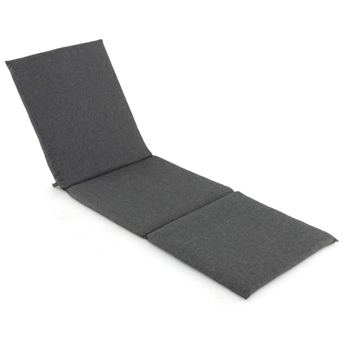 Livsk costway ligstoelkussen voor buiten zitkussens met klittenband opvouwbaar ligstoelkussen stoelkussen voor ligstoelen 182 x 59 cm grijs