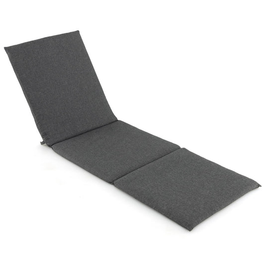 Livsk costway ligstoelkussen voor buiten zitkussens met klittenband opvouwbaar ligstoelkussen stoelkussen voor ligstoelen 182 x 59 cm grijs