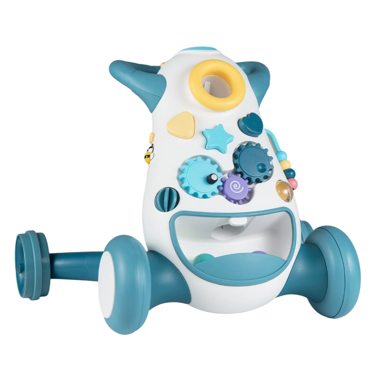 Livsk costway loopwagen babywalker met muziek en licht interactieve loopwagen voor kinderen van 12 36 maanden blauw