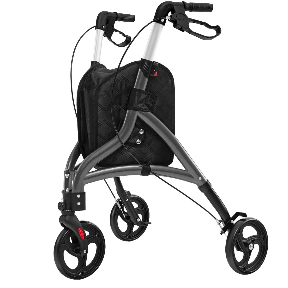LIVSK Rollator voor Senioren - Lichtgewicht Aluminium - Verstelbare Handgrepen - Antislipwielen - Tot 136 kg - Grijs