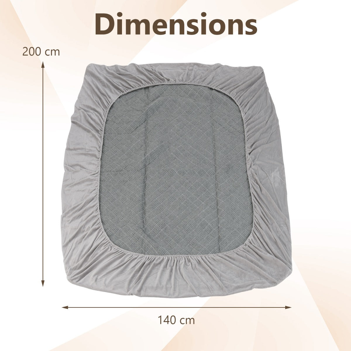 LIVSK Matrasbeschermer - Ademend Fluwelen Oppervlak - Antislip Onderkant - Kreukvrij Jacquard-Design - Tot 40 cm - Grijs