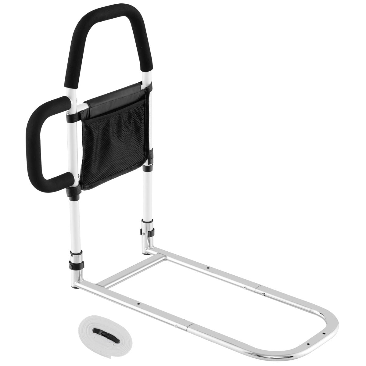 LIVSK Bedhek voor Ouderen - Ondersteunend met 2 Antislip Handgrepen - Eenvoudige Montage - Tot 136 kg - Zwart + Wit