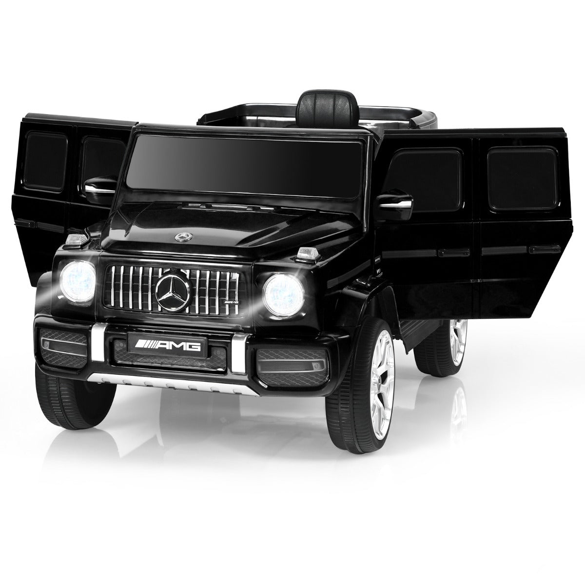 LIVSK Mercedes-Benz G63 Elektrische Kinderauto - Afstandsbediening - FM-radio - Verwijderbaar Bovenraam - Voor 3-5 Jaar - Zwart