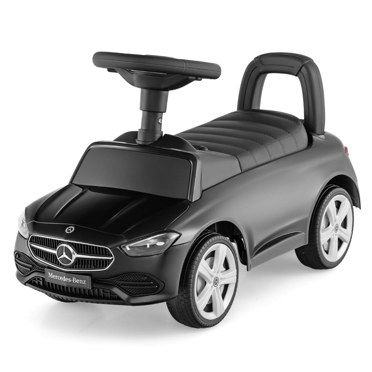 LIVSK Mercedes-Benz Glijauto - Voetgestuurd met Claxon en Motorgeluiden - Opbergruimte - Tot 25 kg - 65 x 28 x 38 cm - Zwart