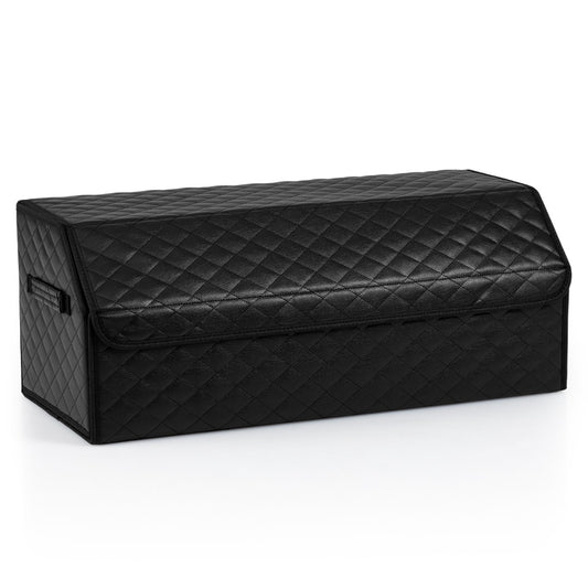 Livsk costway met leer beklede opbergbak voor laarzen met deksel opvouwbare opbergdoos geschikt voor suvs kamperen 30 x 69 x 275 cm