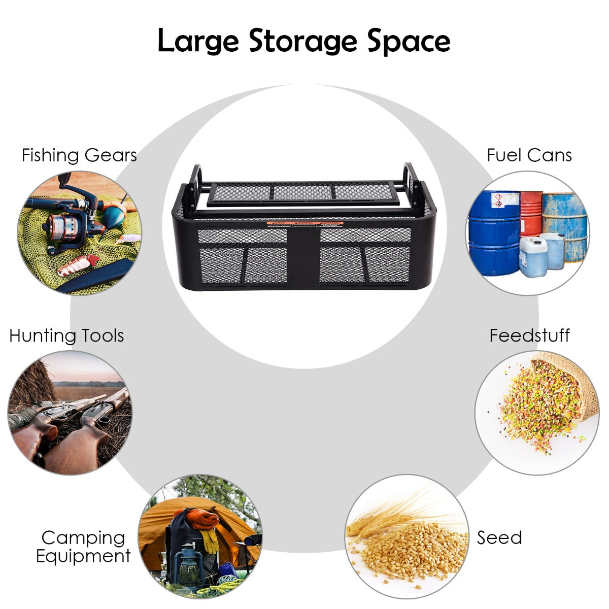 LIVSK Universele Metalen Bagagemand voor Terreinwagens - Gaasontwerp - 2 Niveaus - Eenvoudige Montage - 104 x 67 x 31,5 cm - Zwart