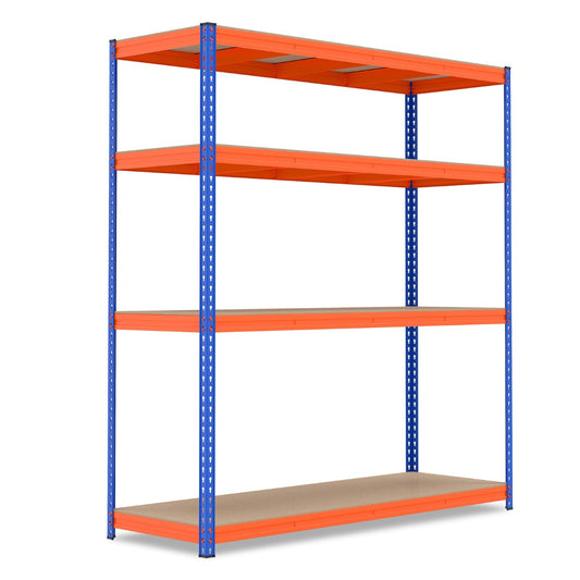 Livsk costway metalen rek met 4 lagen 181 cm breed rek voor zware lasten met verstelbare legplanken