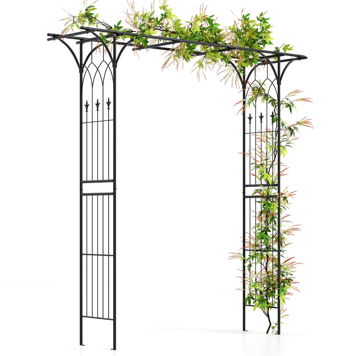 LIVSK Tuinboog voor Klimplanten - Gepoedercoat Metaal - Stevige Constructie - Eenvoudige Montage - 206 x 53 x 206 cm - Zwart