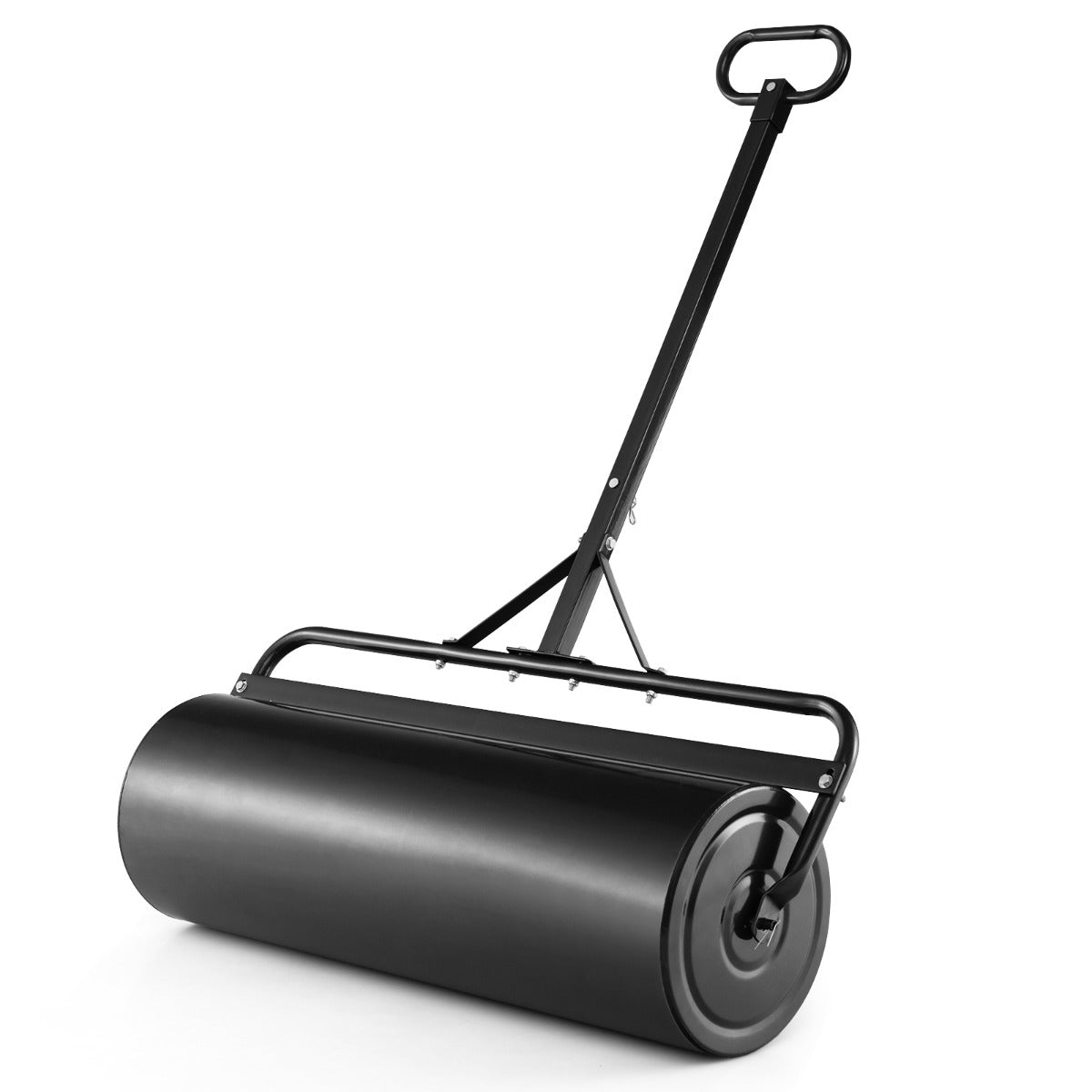 LIVSK 2-in-1 Multifunctionele Gazonroller - Duurzaam Gepoedercoat Metaal - Tot 63L Capaciteit - Met Schraper - Zwart