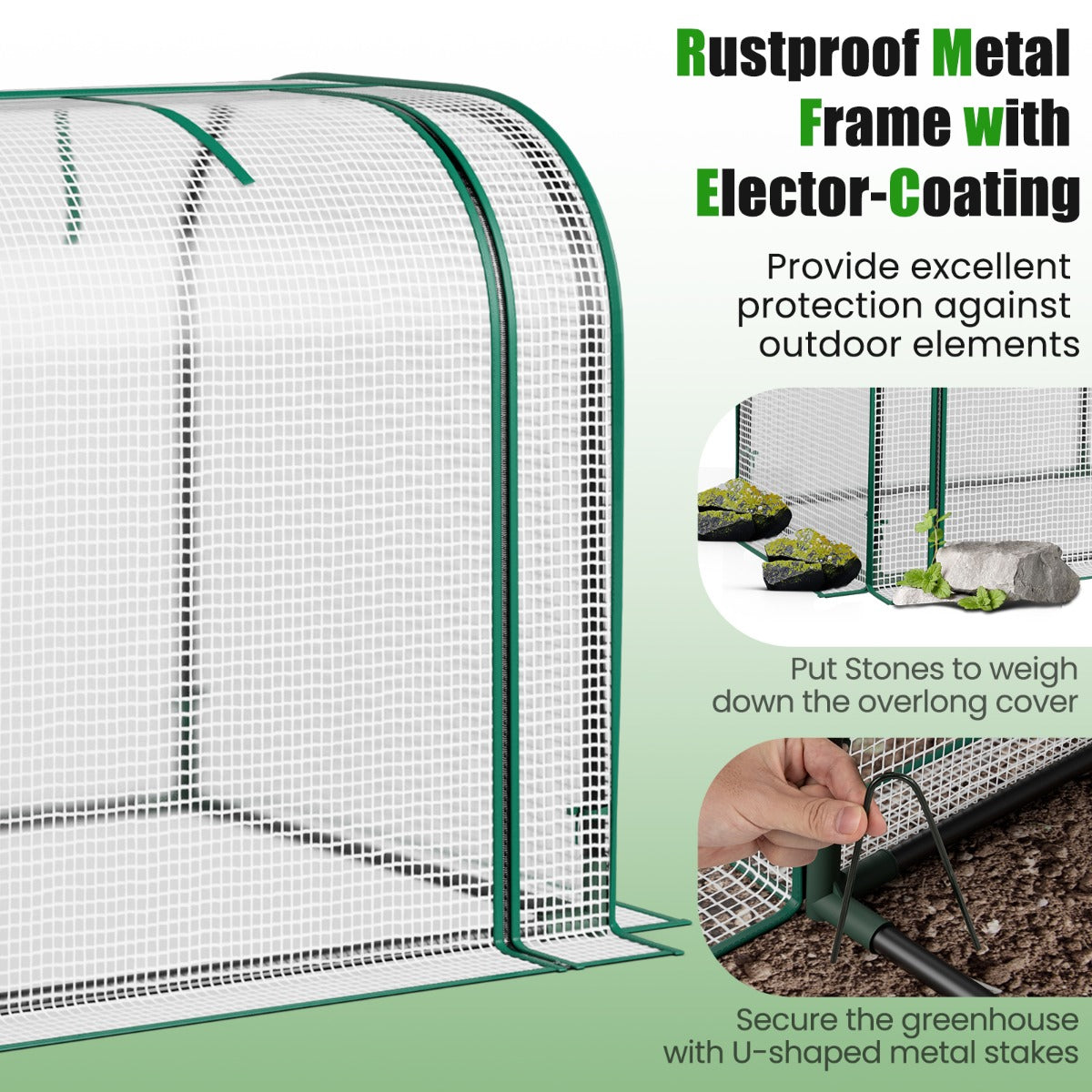 LIVSK 2-in-1 Minikas - Waterdicht met PE-beschermhoes - Gegalvaniseerd Metalen Frame - Optimale Ventilatie - 118 x 55 x 60 cm -
