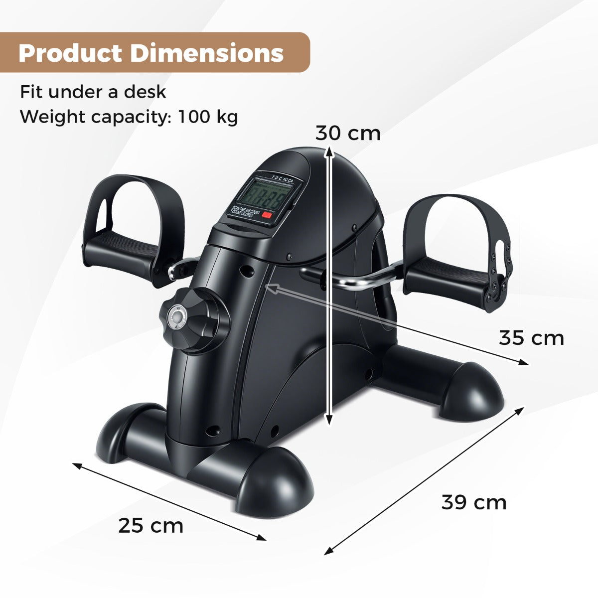 Livsk costway mini pedaaltrainer draagbare hometrainer voor arm en beentraining fiets pedaaltrainer voor senioren zwart 1 1