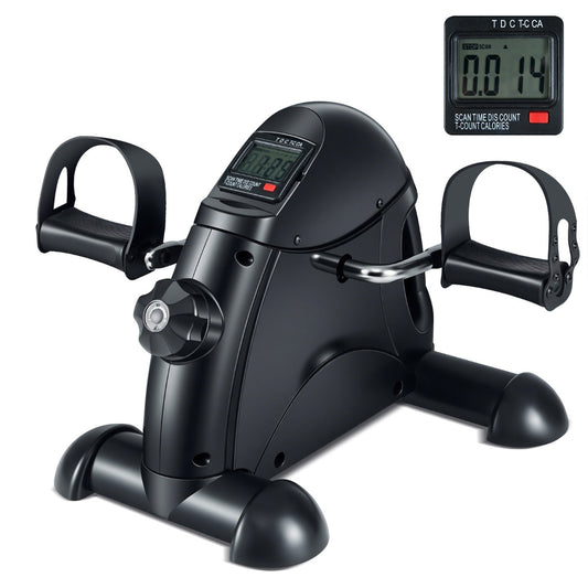 Livsk costway mini pedaaltrainer draagbare hometrainer voor arm en beentraining fiets pedaaltrainer voor senioren zwart