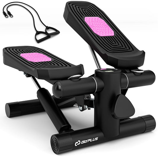 LIVSK Mini-Stepper met Weerstandsbanden - Verstelbare Intensiteit - Antislip Pedalen - Compact en Stil - 40 x 31 x 21,5 cm - Zwart