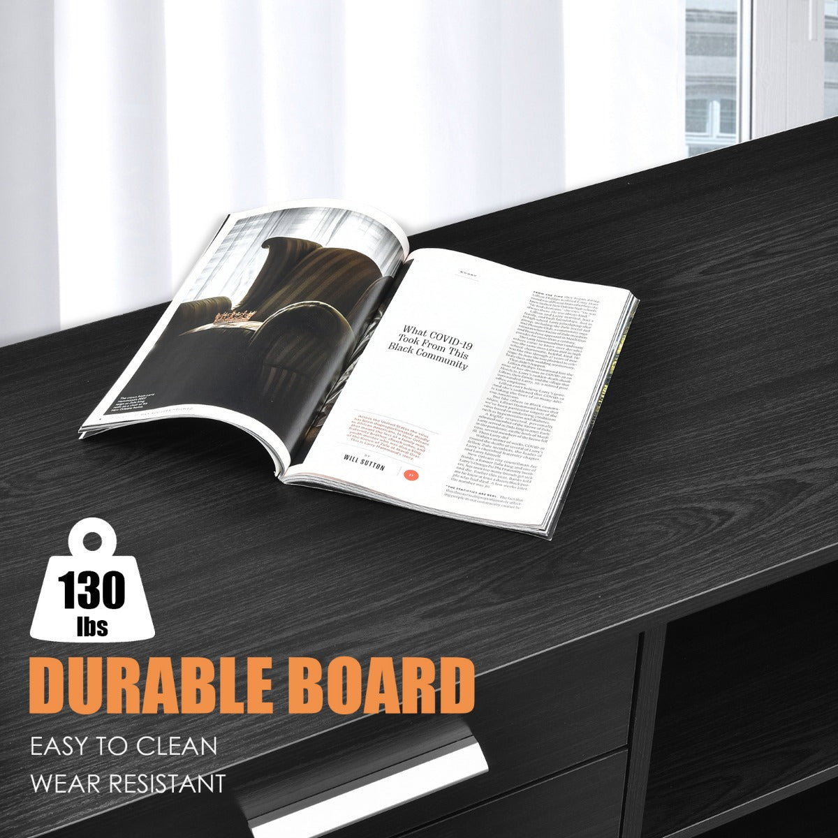 LIVSK Mobiele Archiefkast - 3 Laden - Printerstandaard - 5 Zwenkwielen - Hoogwaardig MDF - 81 x 41 x 66 cm - Zwart