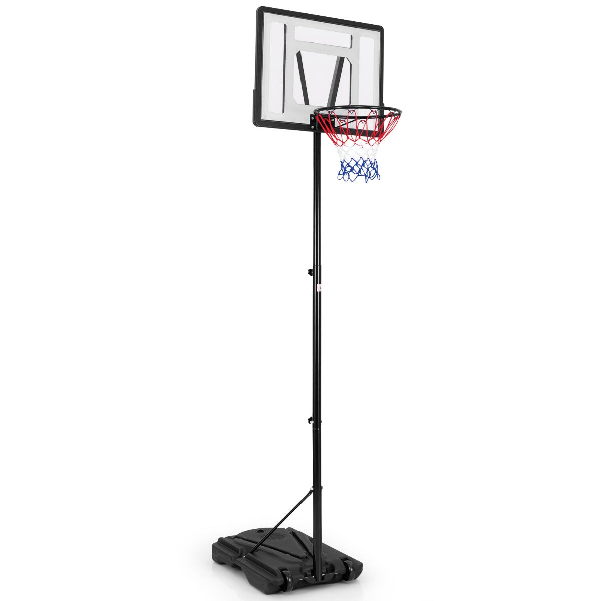 LIVSK Verstelbare Basketbalstandaard - Weerbestendig - Stabiele 32-liter Basis - 8 Hoogteposities - Mobiel Ontwerp - Zwart
