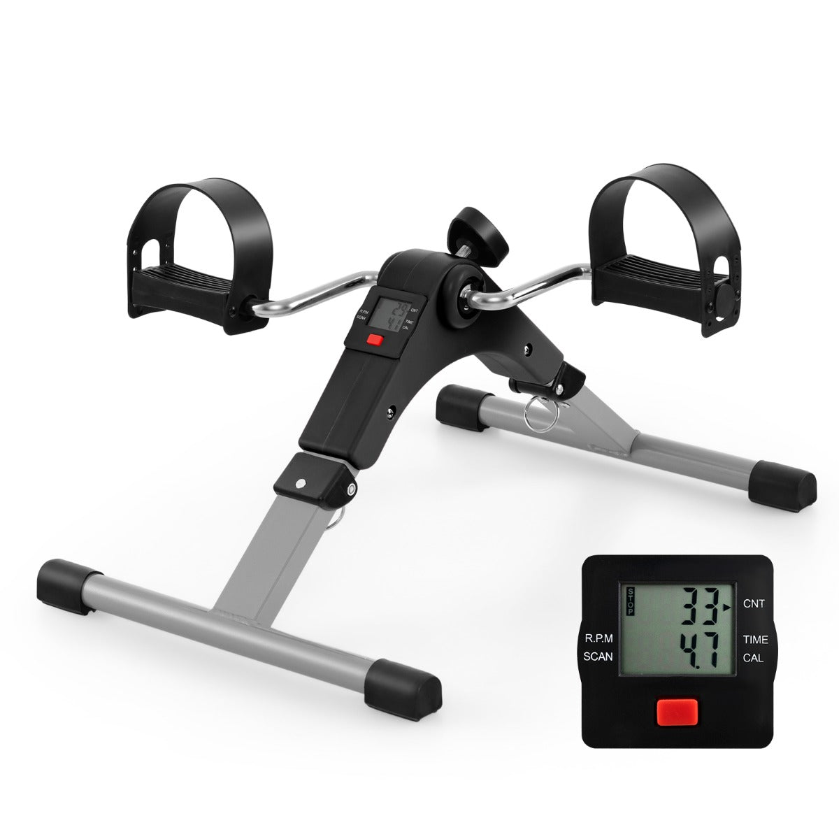 Livsk costway mobiliteitstrainer voor op het bureau opvouwbare mini hometrainer met instelbare weerstand voor armen en benen