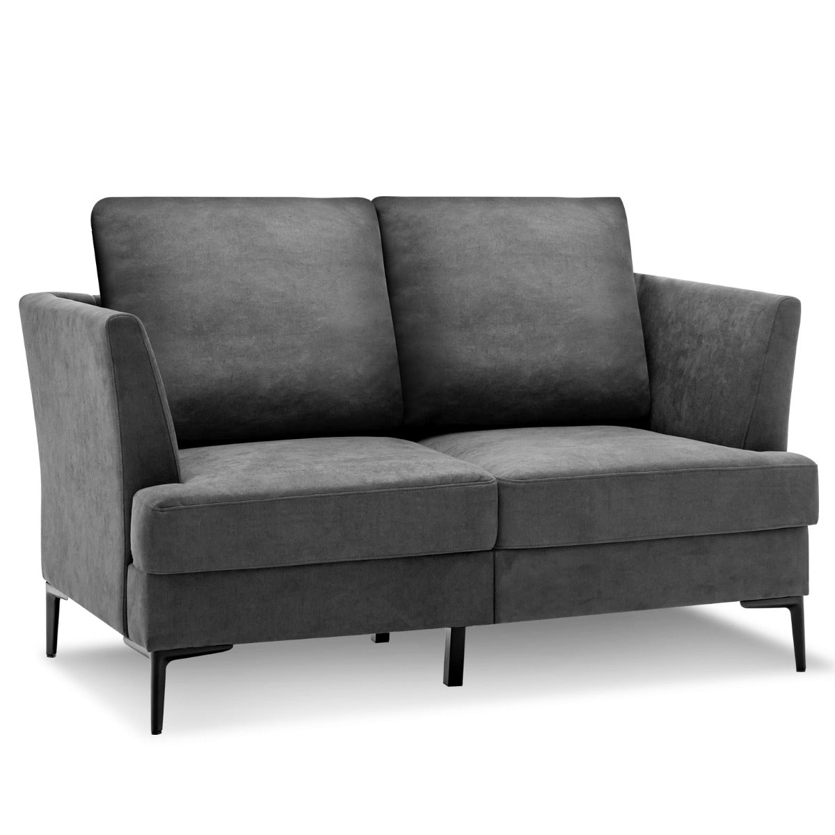 LIVSK Gestoffeerde Tweezitsbank - Ergonomisch Comfort - Slijtvast en Ademend - Robuuste Roestvrijstalen Poten - Tot 340 kg - Grijs
