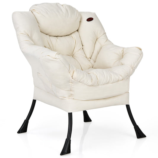 LIVSK Vrijetijdsstoel - Comfortabel en Ergonomisch - Stevig Metalen Frame - Lichtgewicht en Compact - Blauw/Bruin/Beige