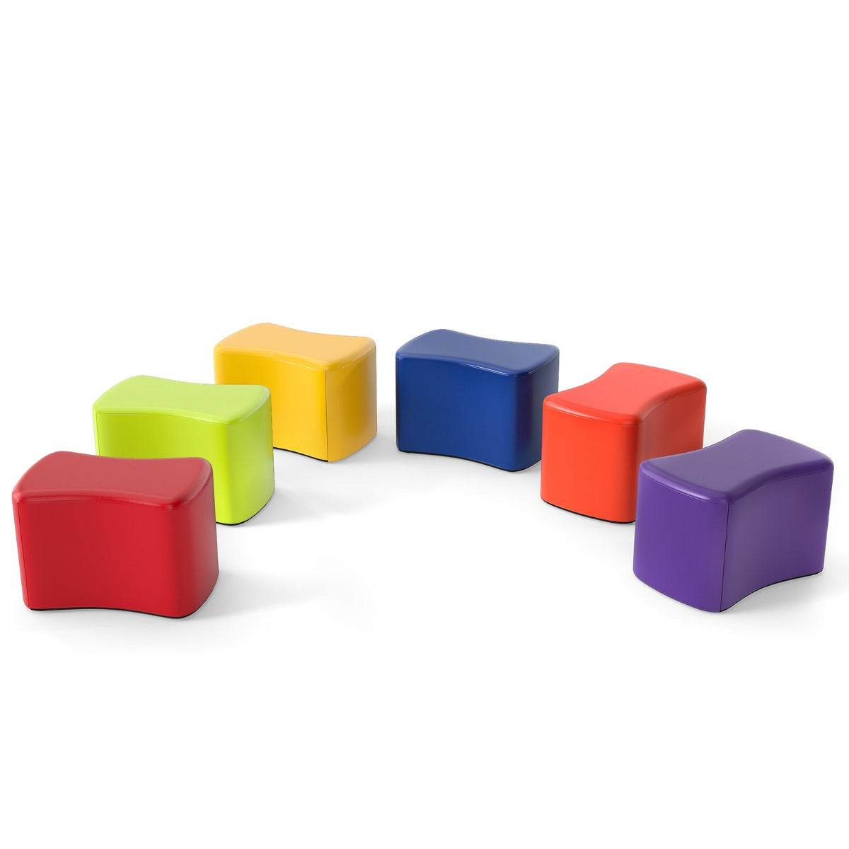 Livsk costway modulaire krukjes voor kinderen 6 vlinderkrukjes met afneembare hoes van kunstleer