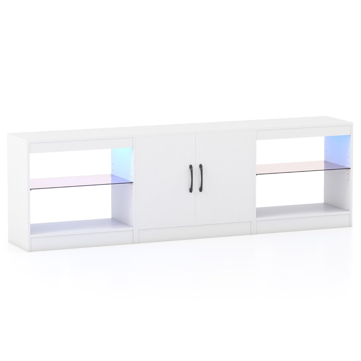 Livsk costway modulaire tv kast geschikt voor 85 inch televisies 3 in 1 tv kast wit 1 1