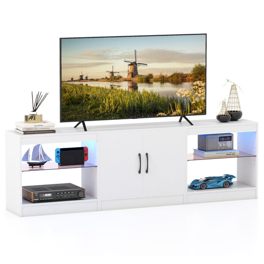 Livsk costway modulaire tv kast geschikt voor 85 inch televisies 3 in 1 tv kast wit