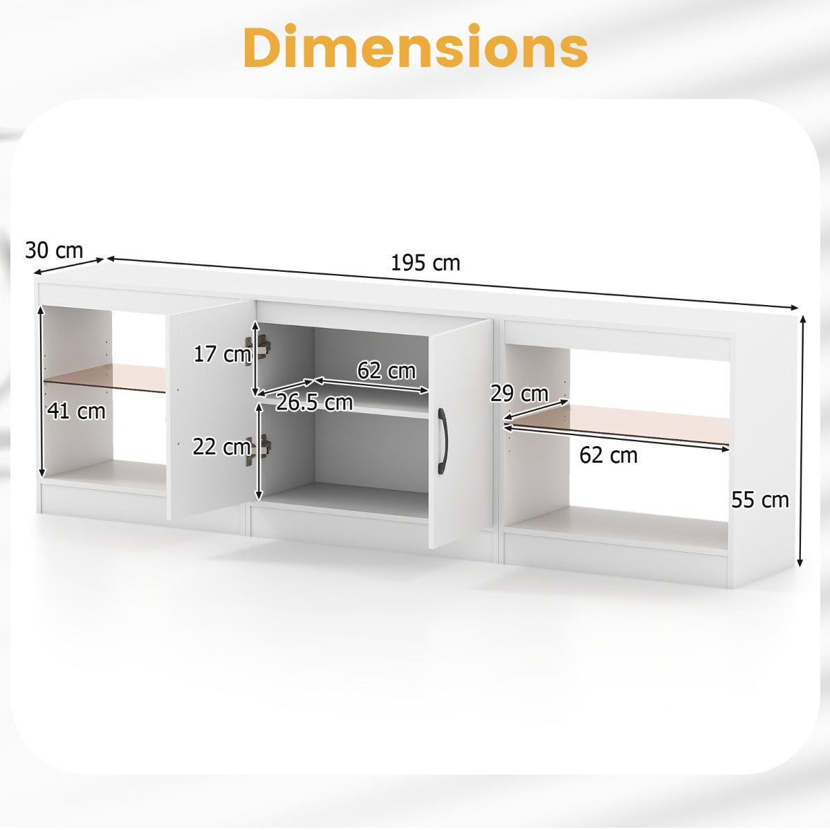 Livsk costway modulaire tv kast geschikt voor 85 inch televisies 3 in 1 tv kast wit 2
