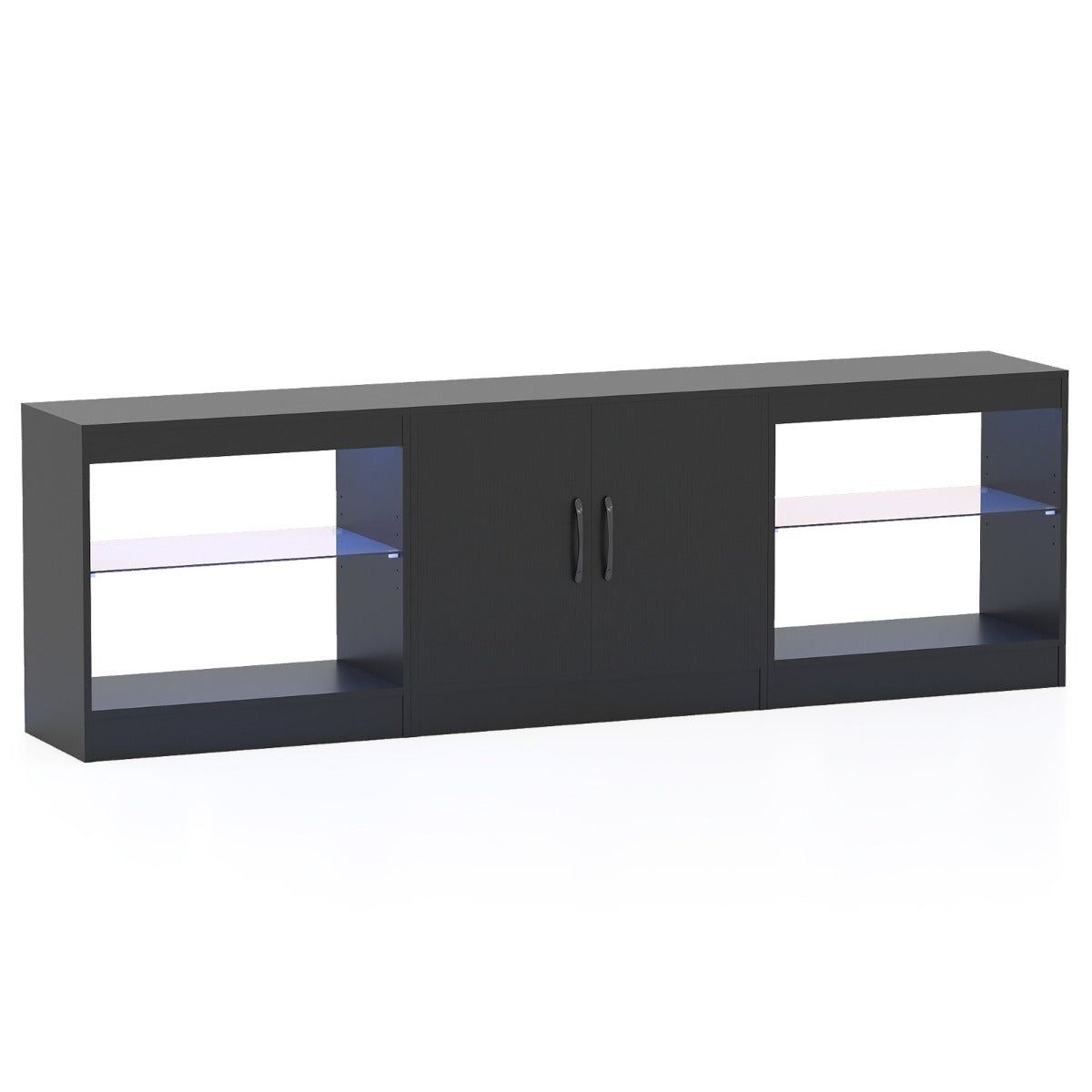 Livsk costway modulaire tv kast geschikt voor 85 inch televisies 3 in 1 tv kast zwart 1 1