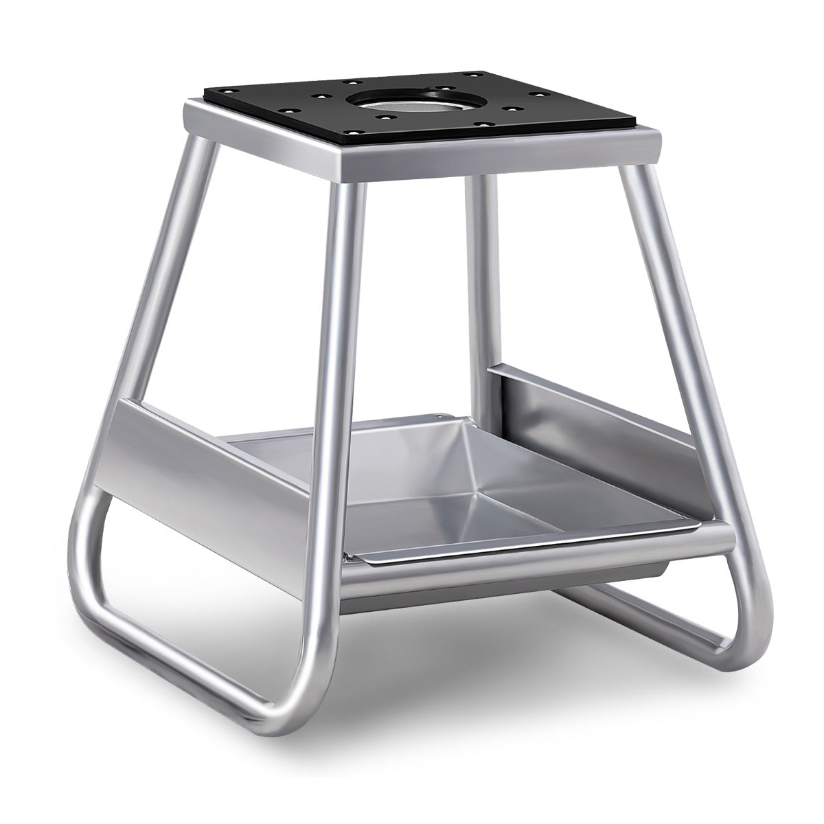LIVSK Motorcrossliftstandaard - Antislip - Afneembaar Oliecarter - Draagbaar - Tot 450 kg - Zilver