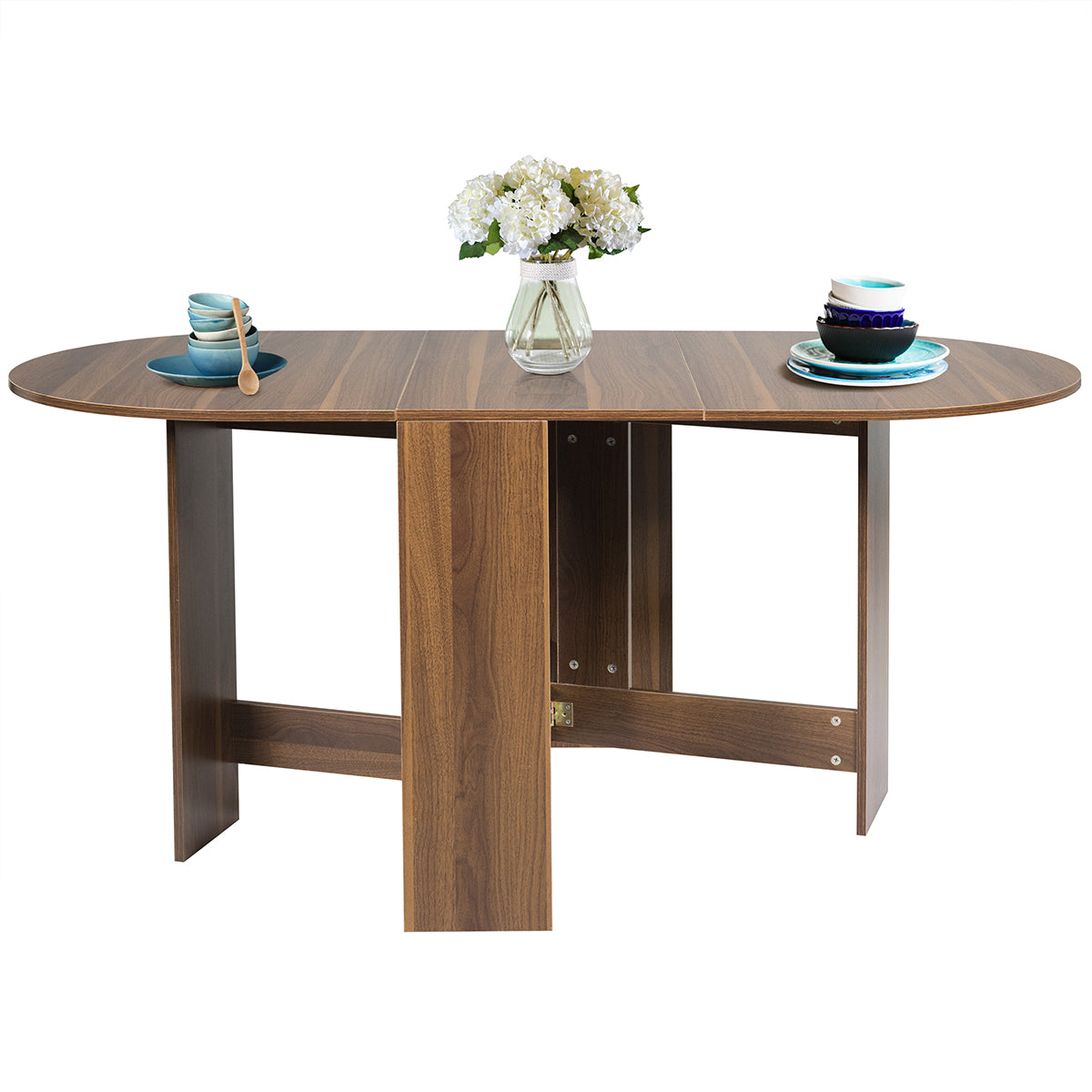 LIVSK Opvouwbare Eettafel - Multifunctioneel en Ruimtebesparend - Ronde Hoeken voor Veiligheid - 163 x 80 x 75 cm - Zoals