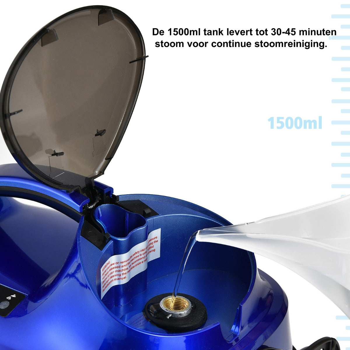 LIVSK Multifunctionele Stoomreiniger 2000 W - 1,5L Tank - 19 Accessoires - Tot 45 min Stoomtijd - Veilig en Chemievrij - Blauw