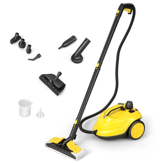LIVSK Multifunctionele Stoomreiniger - 1,8L Capaciteit - 2000W - 160°C - 13 Accessoires - Veilig Ontwerp - Geel