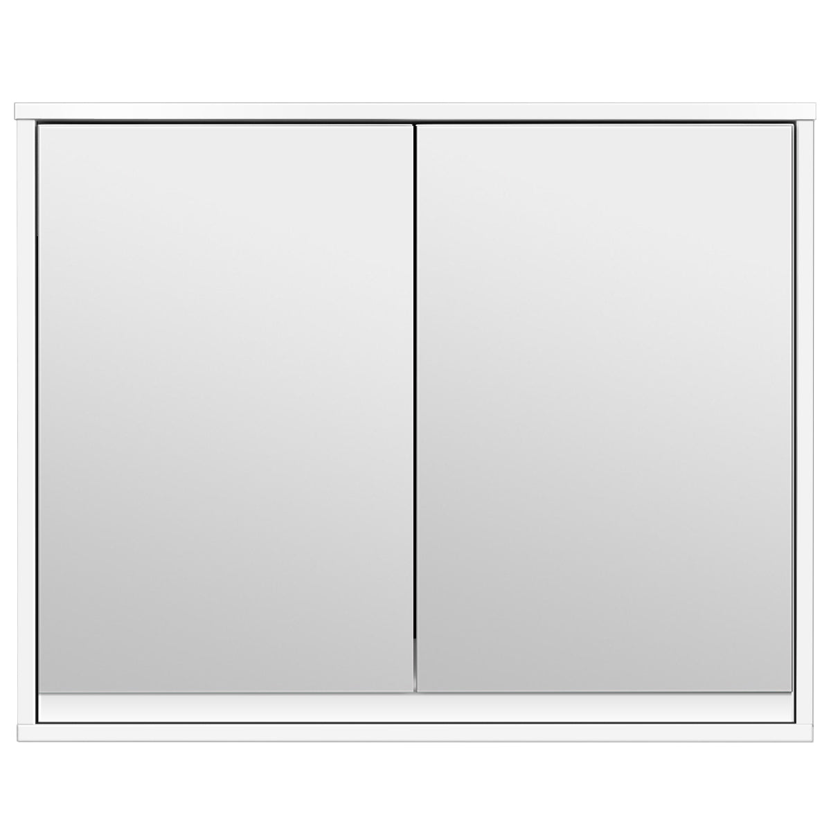 LIVSK Wandspiegelkast - Dubbele Spiegeldeuren - Ruime Opbergruimte - Duurzaam MDF - 56 x 14 x 45 cm - Wit