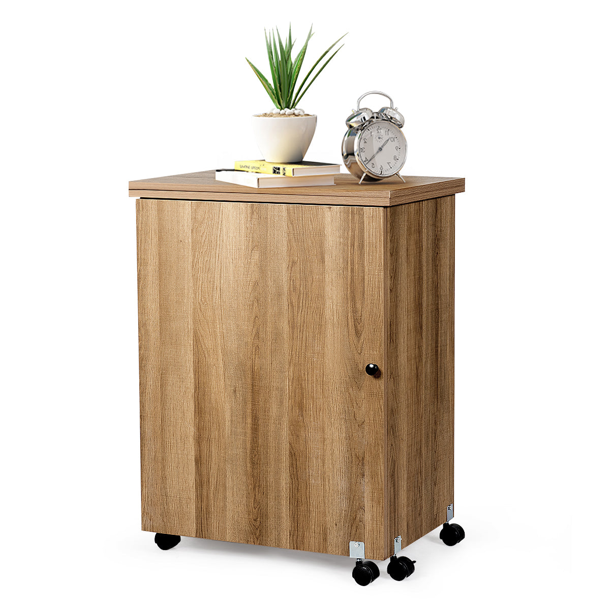 LIVSK Opvouwbare Naaitafel - Multifunctioneel met 3 Opberg bakken - Makkelijk te Verplaatsen - Modern Design - Naturel