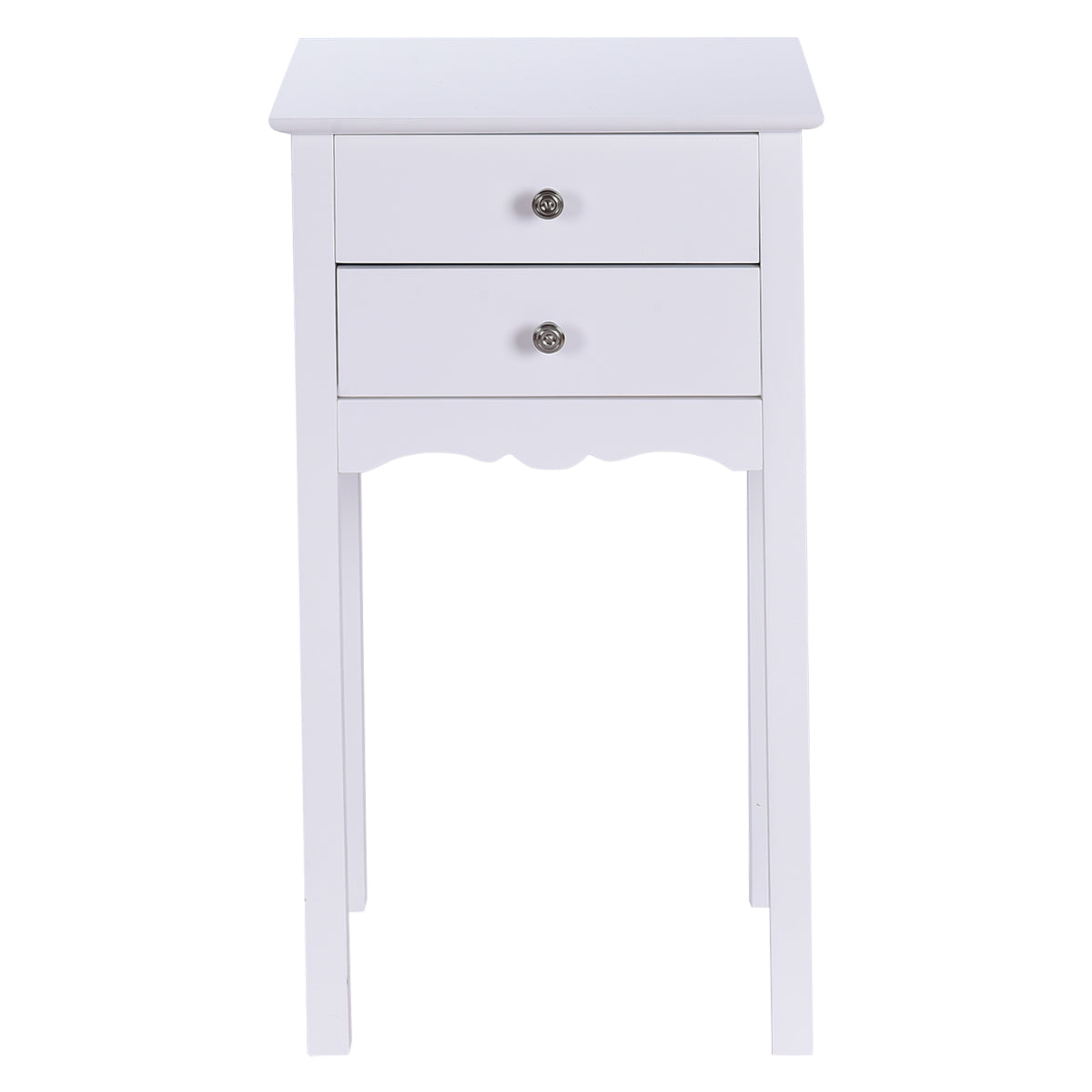 LIVSK Bijzettafel met 2 Lades - Stevig MDF - Anti-Kantelontwerp - Eenvoudig te Monteren - 40 x 32 x 75 cm - Wit