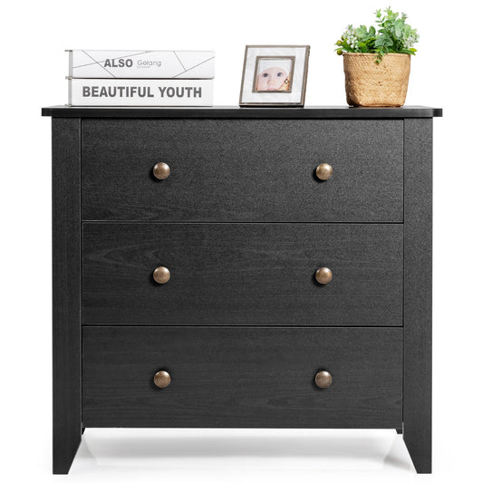 LIVSK Ladekast - 3 Laden - Duurzaam MDF - Krasbestendig en Waterdicht - Tot 100 kg - 71 x 46 x 66 cm - Zwart